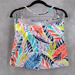 Ocean Avenue White Tropical Leaf Halter Floral Boho Bikini Tankini Top S Small Photo 1