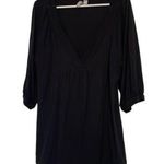 Old Navy  Black Blouse Lowcut V-Neck 3/4 Sleeve Size XL EUC #4325 Photo 0