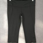 Lululemon Gather & Crow Crop Leggings Womens 8 Black Split Hem Athleisure Yoga Photo 1