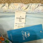 Cupshe  Blue Floral Low Rise Ruffle Trim Swim Bikini Bottom Size S Photo 4