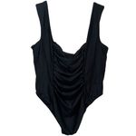 J.Crew NEW  Black Ruched Square Neck One Piece Swimsuit Resort Beach Size 22 Photo 4