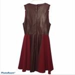 Beckley By Mellissa Mila Oxblood Leather Pleated Mini Dress Sleeveless Luxury Red Size 4 Photo 4