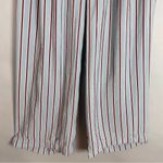 ICHI Pants Wide Leg Blue Striped Tie Belt Cropped Viscose Nylon EU Size 38 Beach Size M Photo 5