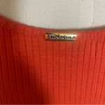 Fluer‎ de Lis Essentials Ribbed Henley Tank Top Orange M Scoop Neck Stretchy Size M Photo 4