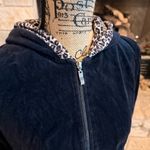 Jason Maxwell  Navy Hooded Jacket with Patterned Trim Photo 3