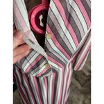 Blair dress long sleeved v neck striped puff long sleeves pink gray tan barbiecore Photo 8