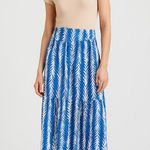 Cupshe NWT Women's Maxi Skirt Size L Blue and White Photo 0