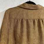 VTG Mark Reed Top Blouse Plus 18W 80s Jacquard Gold Tone Rose Buttoned Women's Photo 2
