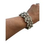 Silver & Pearl Elegant Bridal Clear Crystal White Faux Pearl Vine Bracelet White Photo 4