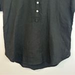 NWT Quince Gauze Short Roll Sleeve Button Front Black Top Size XS Photo 7