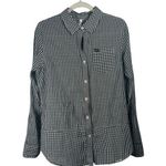 RVCA Black Plaid Long Sleeve Button Up Shirt Lightweight 100% Cotton Womens XL Photo 0