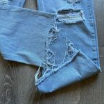 SheIn Y2K Light Blue Distressed Flare Jeans Photo 1