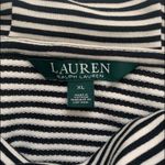 Lauren Ralph Lauren Top Sweater Black White Stripe Loose Cowl Neck XL Photo 7