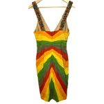 NWT Mandalay Multi Color Silk Beaded Sequin Midi Evening Gown Dress Womens Sz 10 Green Photo 4