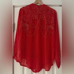 Johnny Was  Elegant Orange Embroidered Cupro‎ Rayon Top Size Medium EUC Photo 1