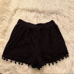 Miami Casual Shorts Black Embroidered Pom Pom Trim Photo 5