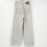 Levi's Womens Dyed Raw Hem High Rise Ribcage Wide Leg Jeans Size 24 Light Wash Photo 9