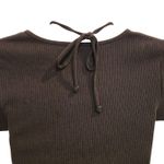 American Eagle AE Rib Knit Keyhole Tie-Front Tee T-Shirt Crop Top Black Medium Photo 4