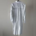 Calvin Klein  White Gauze Artist Shirt Dress Tunic Cover-Up Double Slits Sz M/L Photo 2