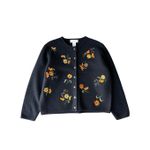 Susan Bristol Vintage 100% Wool Floral Embroidered Cardigan Size L Photo 3