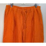 ZARA  Women's Orange Linen Wide Leg Pull on Pants Size Medium Photo 2