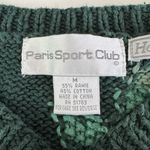 Vintage 90s Paris Sport Club Green White Paisley Ramie Cotton Tunic Sweater Sz M Size M Photo 3