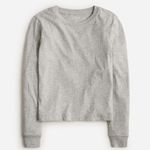 J.Crew Vintage Jersey Long Sleeve Tee Shirt Crewneck Cotton Gray Cropped L NWT Photo 2