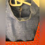 Homemade Red Floral Apron with Blue Maxi Dress Photo 6