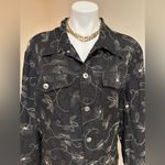 carole little Black & Cream Floral Embroidery Jacket Sz 3X Heavy Silver … Photo 2