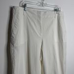 Talbots White Wide Leg Crop Pants Cargo Pockets Size 16 Photo 3