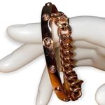 Henri Bendel The A-List Layered Rose Gold Riveted Swarovski Chain Cuff Bracelet Photo 1