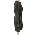H&M | Green Satin Tie Waist Long Sleeve V Neck Midi Dress Size Medium Photo 1