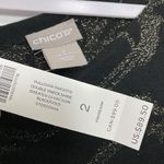 Chico's  Womens Double V-neck Pullover Black Gold ¾ Sleeve Sweater Size 2 NWT Photo 7