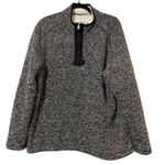 Orvis  Black White Quarter Zip Pullover Sweater Womens L Sherpa Lined Cabincore Photo 0