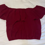 A'Gaci Burgundy Off-Shoulder Blouse Photo 0