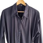 Monrow Asymmetrical Poplin Tie Shirt Dress in‎ Black 100% Cotton, Size Small Photo 4