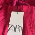 ZARA NWT  Satin Effect Shiny Wide Leg Fuchsia Pant Bloggers Fave XS Photo 4