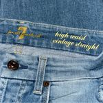 7 For All Mankind  Denim 27 Light Blue Wash High Waisted Vintage Straight Jeans Photo 3