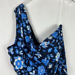 J.Crew NWT  Ruched One-Shoulder One-Piece Swimsuit Midnight-Blue Floral Size 24 Photo 2