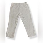 Kate Hill Women’s Cropped Pants Gray White Striped Seersucker Trousers Size 10 Photo 1