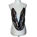 Jaded London  Sequin Asteria Top in Black and Grey 0 XS New Womens Backless Crop Photo 5