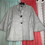 Coco + Carmen  Gray Pea Coat with Black Buttons Photo 0