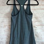Lululemon racer back tank top green strip blue 2 tone pullover workout fitted Photo 3