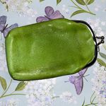 Vintage 70s 80s Green Leather Coin Glasses Cigarettes Lipstick Makeup Purse Photo 1