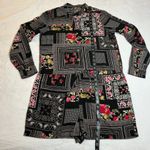 Women's Patchwork Print Romper Size M Festival Boho Lagenlook Casual Colorful Black Size M Photo 7