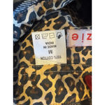 Tizzie Shirt Women Medium Blue Ivory Plaid Cotton Fringe Hem Button‎ Down Preppy Photo 8