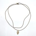 Akola Double Stand Long Necklace with Ivory Pendant Gold Photo 1