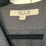 Flax  Linen Lagenlook Boho Button Front Lightweight Jacket Shirt | Black | Medium Photo 5