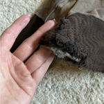 Ralph Lauren POL Oversized Cropped Patchwork Peace Knit Sweater Hoodie Sz Large Brown Photo 3