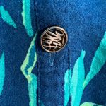 Lilly Pulitzer  Top XS Blue Button Up V-Neck‎ Long Sleeve Tropical Elsa Photo 12